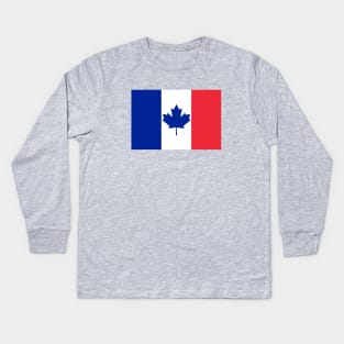 Canada - France Flag Mashup Kids Long Sleeve T-Shirt